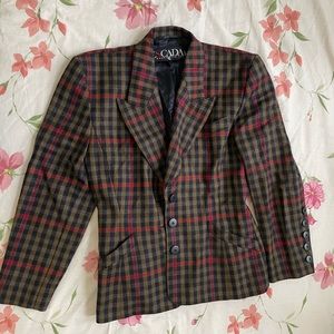 escada brown plaid blazer